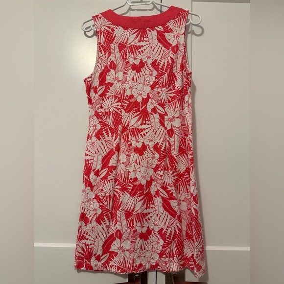 Tommy Bahama Pink White Floral Cotton Dress Size Medium - Picture 6 of 7
